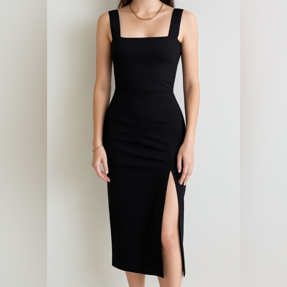 Dynamite Black bodycon square neck Dress L